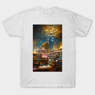 Raining Midnight Library | National library week | literacy week T-Shirt